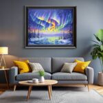 Dancing Aurora Over Frozen Lake - Paint by Number Kit