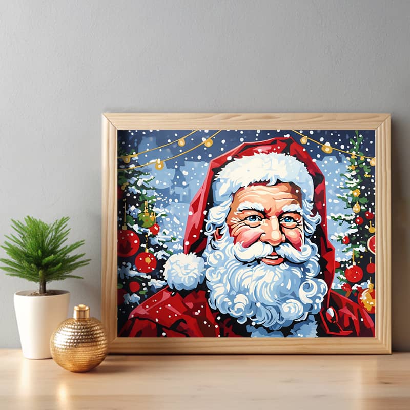 Festive Santa Claus Portrait - Paint by Numbers Kit