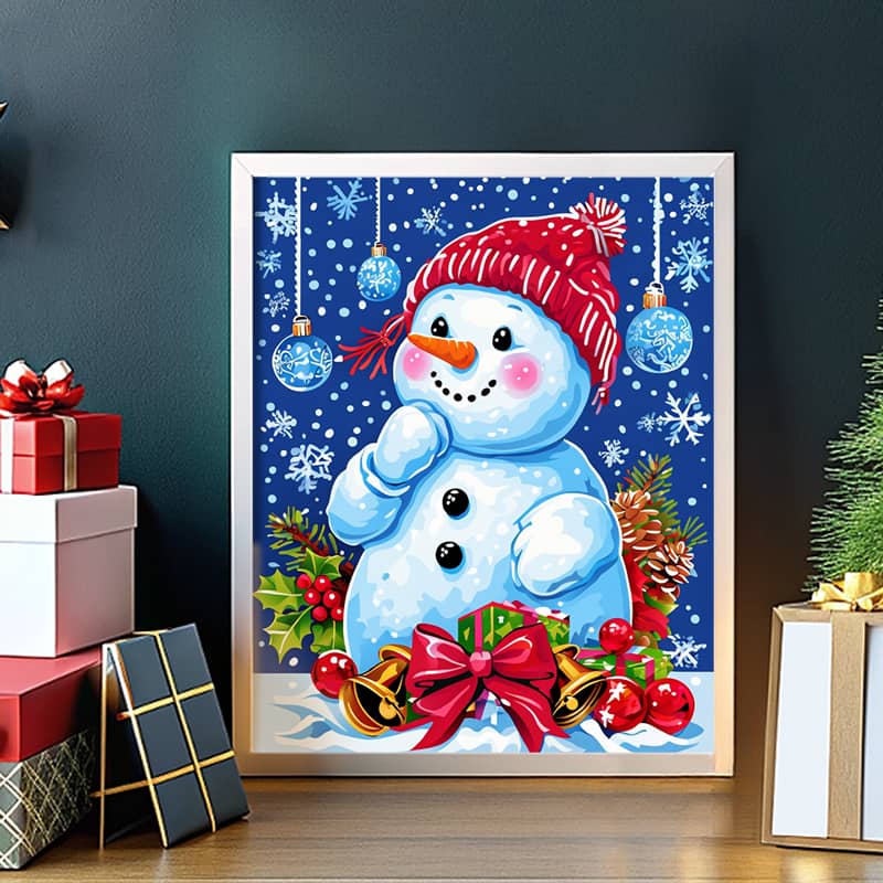 Festive Snowman - Paint by Numbers