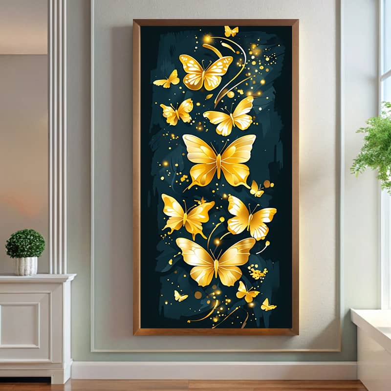 Golden Butterfly Elegance Paint by Number – Large Canvas for Home Decor