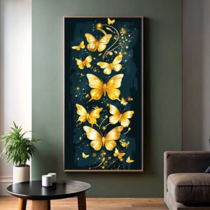 Golden Butterfly Elegance Paint by Numbers – Large Canvas for Home Decor
