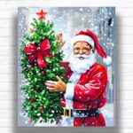 Santa Claus and Christmas Tree - Paint by Numbers