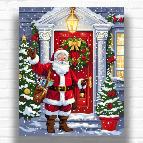 Santa Festive Welcome - Paint by Numbers