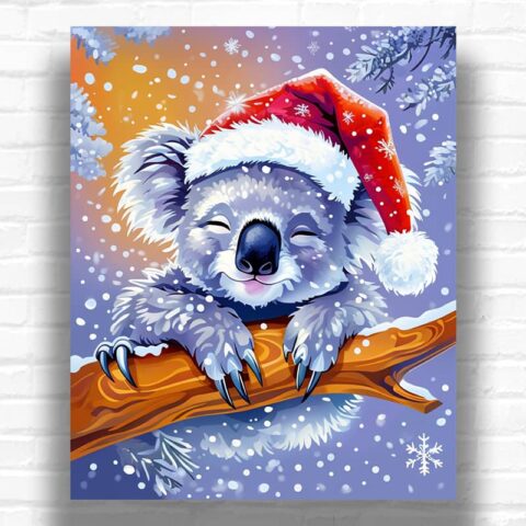 Santa Koala - Paint by Numbers Santa Koala - Paint by Numbers