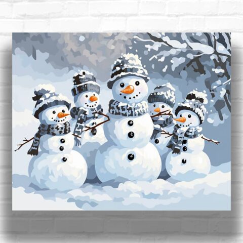 Snowman Friends - Paint by Numbers Kit