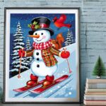 Snowman Skiing - Paint by Number Kit