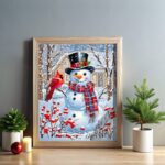 Snowman with Cardinal - Paint by Number Kits