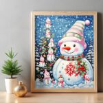 The Snowman Christmas Tree - Christmas Paint by Number