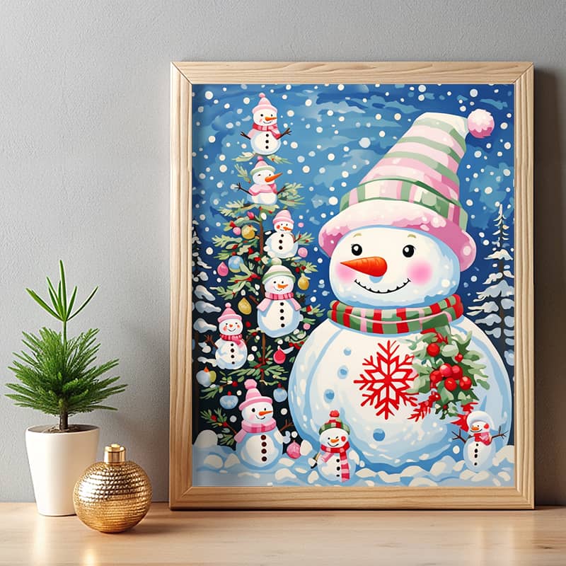 The Snowman Christmas Tree - Paint by Number Kit