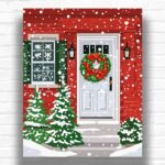 White Christmas Door - Paint by Numbers