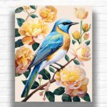Blue Bird on a Branch - Paint by Number
