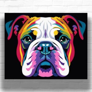 Vibrant Bulldog Portrait - Paint by Numbers Dog