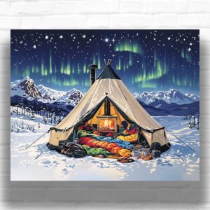 Northern Lights Glamping Adventure - Paint by Numbers Kit