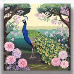 Peacock in Floral Paradise - Paint by Numbers Kit