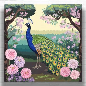 Peacock in Floral Paradise - Paint by Numbers Kit
