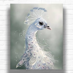 Peacock in Soft Pastels - Paint by Numbers Kit