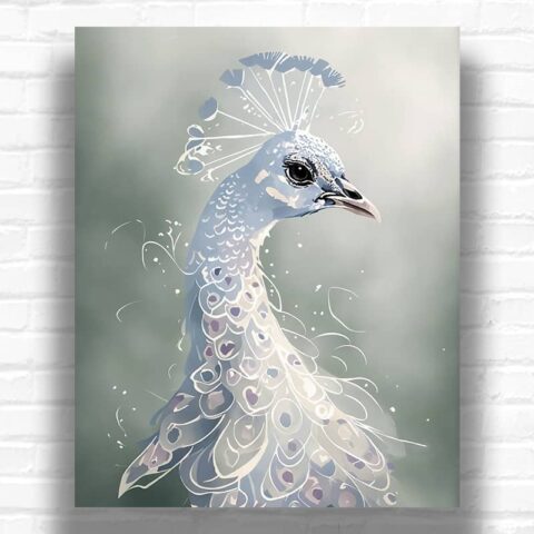 Peacock in Soft Pastels - Paint by Numbers Kit