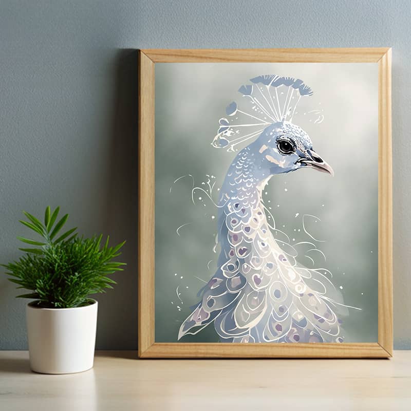 Peacock in Soft Pastels - Paint by Numbers