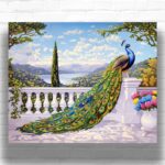 Peacock on Terrace - Paint by Numbers Kit