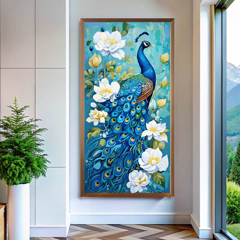 Peacock with Magnolia - Big Paint by Numbers