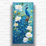 Peacock with Magnolia - Paint by Number Peacock with Magnolia - Paint by Number