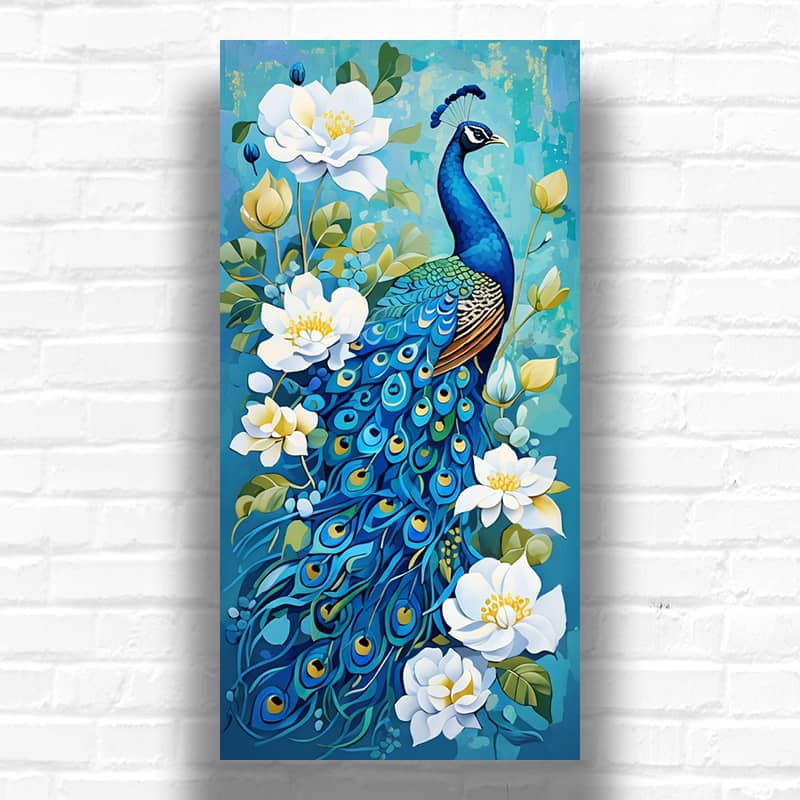 Peacock with Magnolia - Paint by Number
