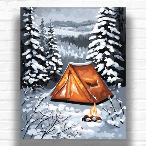 Winter Camping - Paint by Numbers Kit