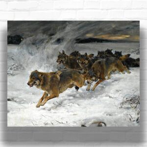 A Pack of Wolves by Alfred Kowalski Paint by Numbers - Winter Wildlife Art