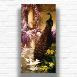A Peacock and Doves in a Garden - Paint by Numbers