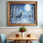 A Wolf Howling at the Moon - Paint by Number Kits