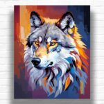 Abstract Wolf Head - Paint by Number Wolf Pictures