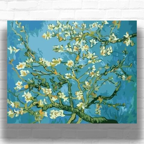 Almond Blossoms by Vincent van Gogh 1890 - Famous Paint by Numbers