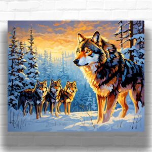 Alpha Wolf Pack - Wolf Paint by Number Kits