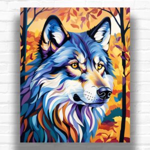 Autumn Wolf - Wolf Paint by Number Kit