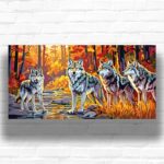 Autumn Wolves – Extra Large Paint by Number for Forest Wildlife Art