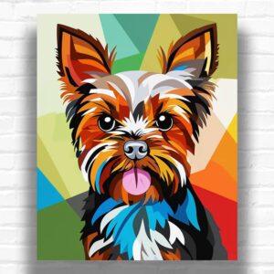 Geometric Yorkie - Dog Paint by Numbers Kit