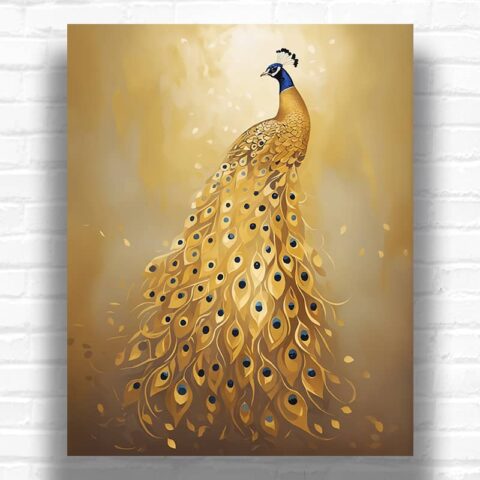 Golden Peacock - Paint by Numbers Kit