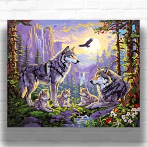 Gray Wolf Family - Paint by Numbers Kit