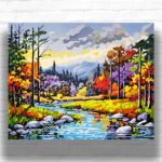 Mountain Stream in Autumn - Paint by Number Kits Landscape