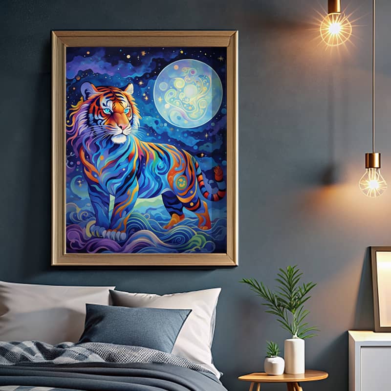 Mystical Tiger Paint by Number – Fantasy Moon Art