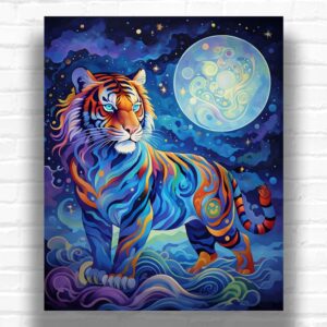 Mystical Tiger Paint by Numbers – Fantasy Moon Art