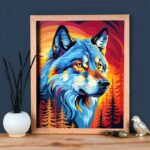 Mystical Wolf Portrait - Wolf Paint by Number
