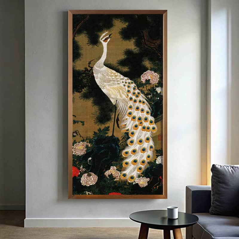 Old Pine Tree and Peacock - Painting by Numbers
