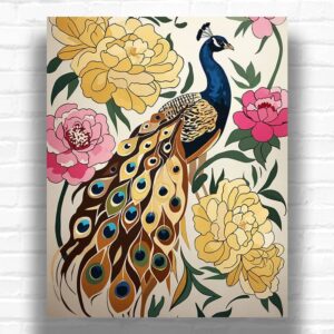 Peacock and Flowers - Paint by Numbers for Adults Peacock