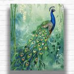Peacock in Bamboo Garden - Paint by Numbers Kit