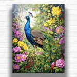 Peacock in Garden Paradise - Peacock Paint by Number Kit