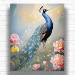Peacock with Pink Peonies - Paint by Numbers Kit