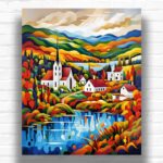 Quaint English Village - Paint by Numbers Kit
