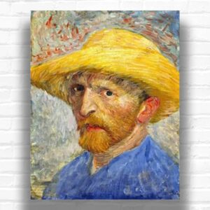 Self Portrait with Straw Hat by Vincent Van Gogh 1887 - Famous Artist Paint by Numbers
