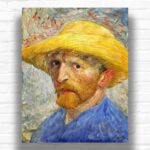Self Portrait with Straw Hat by Vincent Van Gogh 1887 - Paint by Numbers
